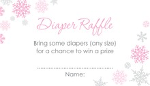 Pink Snowflakes Raffle Cards