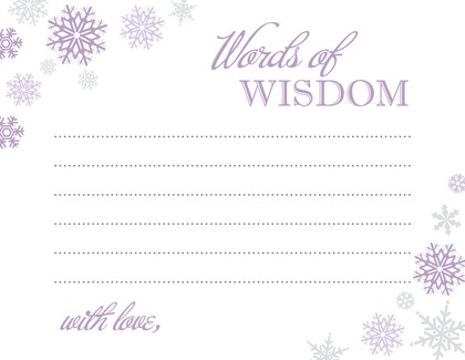 Purple Snowflakes Baby Wish Cards