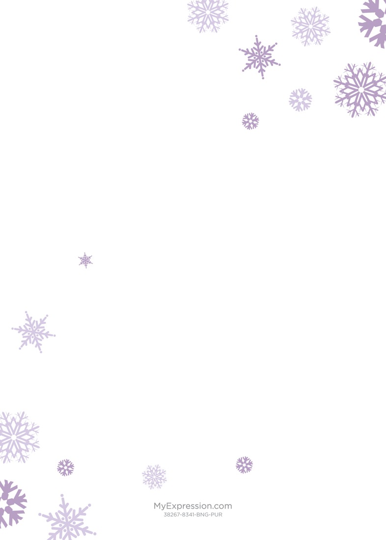 Purple Snowflakes Baby Bingo
