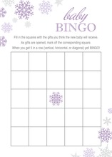 Purple Chevron Owls Baby Shower Bingo Cards