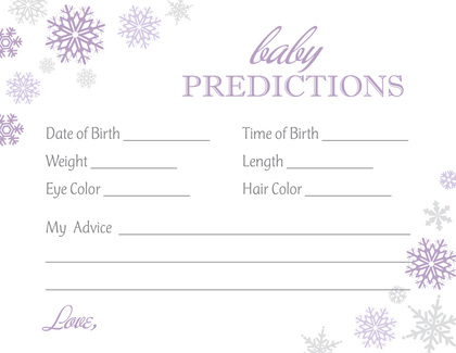 Purple Snowflakes Advice Cards