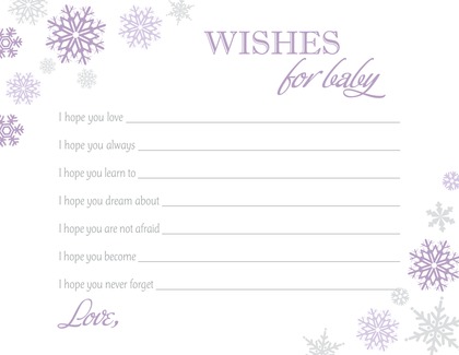 Purple Snowflakes Fill-in Baby Shower Invite