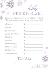 Purple Snowflakes Baby Shower Price Game