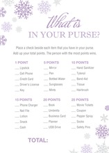 Purple Snowflakes What's In Your Purse Game