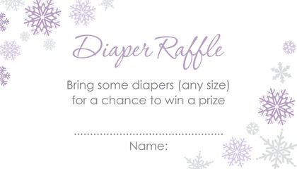 Aqua Snowflakes Raffle Cards