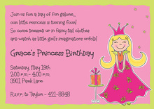 Brunette Hair Princess Castle Invitations