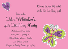 Pink Butterfly Fairy Princess Invitations