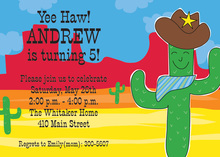 Cactus Cowboy Kids Invitations