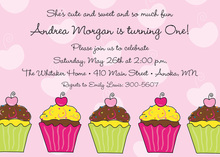 Cherry Cupcake Kids Invitations