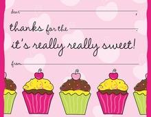 Cherry Cupcake Kids Fill-in Thank You Cards