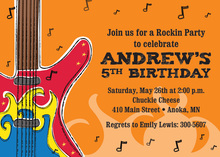 Electric Modern Guitar Invitations