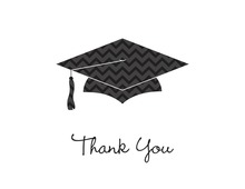 Black Chevron Graduation Cap Thank You Cards