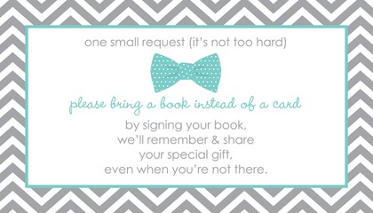 Baby Blue Bow Tie Bring A Book Card