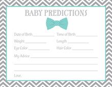 Aqua Bow Tie Baby Prediction Cards