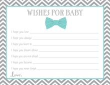 Aqua Bow Tie Baby Wish Cards