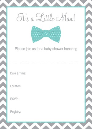 Bow tie best sale baby shower invitations