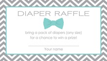 Aqua Bow Tie Baby Shower Raffle Cards