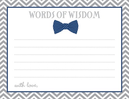 Navy Bow Tie Baby Wish Cards