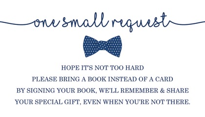 Baby Blue Bow Tie Bring A Book Card