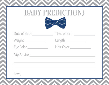 Navy Bow Tie Baby Shower Fill-in Invitations