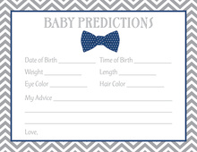 Navy Bow Tie Baby Prediction Cards