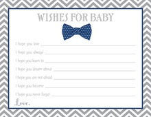 Chevron Navy Elephant Baby Wish Cards