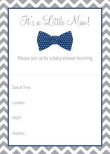 Navy Bow Tie Baby Shower Fill-in Invitations