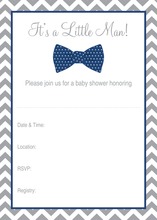 Navy Bow Tie Baby Shower Fill-in Invitations