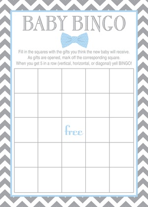Baby Blue Bow Tie Baby Fill-in Invitations