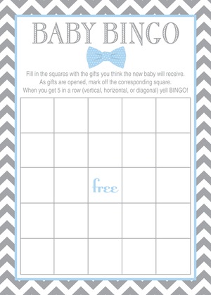 Baby Blue Bow Tie Baby Prediction Cards