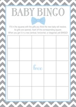 Yellow Duck Blue Border Baby Shower Bingo Game