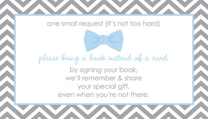 Aqua Bow Tie Bring A Book Card