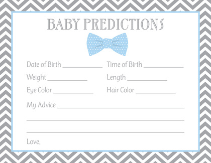 Navy Bow Tie Baby Prediction Cards