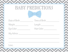 Baby Blue Bow Tie Baby Prediction Cards