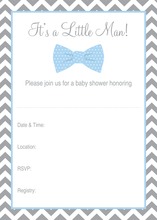 Baby Blue Bow Tie Baby Fill-in Invitations