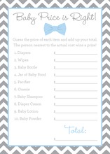 Baby Blue Bow Tie Baby Shower Price Game