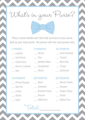 Baby Blue Bow Tie Baby Fill-in Invitations