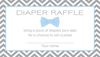 Navy Bow Tie Baby Shower Raffle Cards