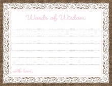 Pink Border Lace Burlap Advice Cards