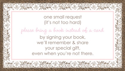 Pink Border Lace Burlap Baby Fill-in Invitations