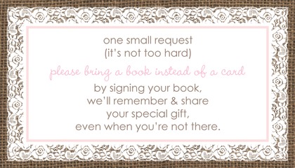 Pink Border Lace Burlap Raffle Cards