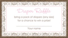 Playful Script Kraft Diaper Raffle Cards