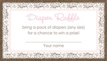 Mountain Adventure Diaper Raffle Cards