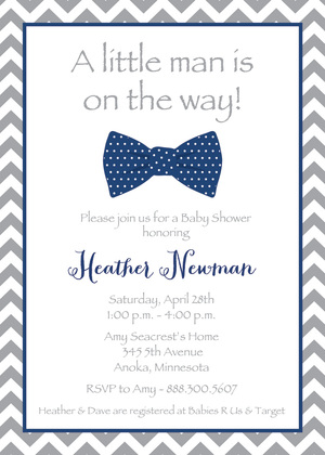 Navy Bow Tie Baby Wish Cards