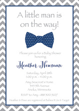Navy Bow Tie Baby Shower Invitations