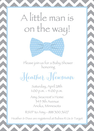 Baby Blue Bow Tie Bring A Book Card