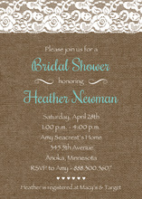 White Lace Over Chalkboard Party Invitations