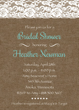 Coordinated White Lace Over Rustic Wood Invitations