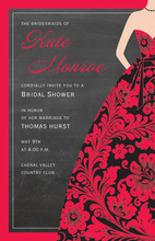 Splendid Holiday Red Dress Invitations