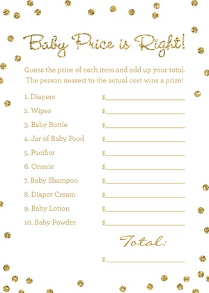 Gold Glitter Graphic Dots Baby Predictions